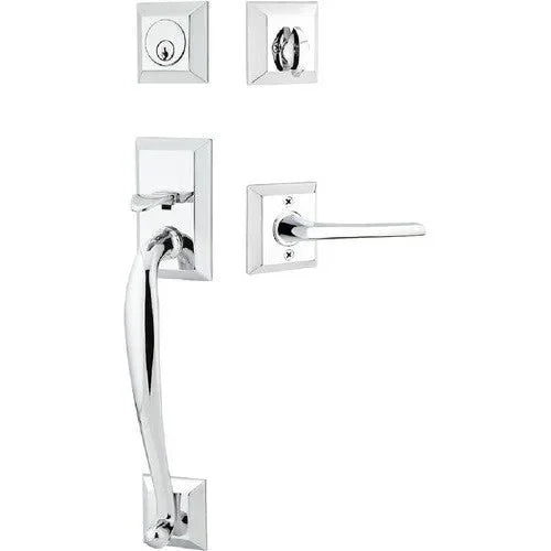 Emtek Franklin Tubular Entrance Handleset With Helios Lever Polished Chrome