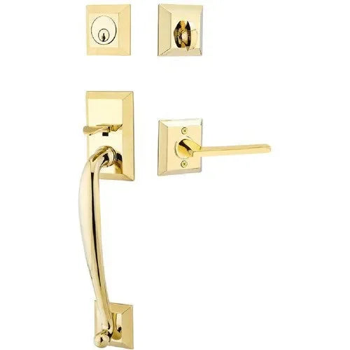 Emtek Franklin Tubular Entrance Handleset With Helios Lever Unlacquered Brass