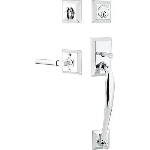 Emtek Franklin Tubular Entrance Handleset With Hercules Lever Polished Chrome