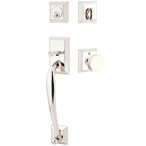 Emtek Franklin Tubular Entrance Handleset With Round Knob Lifetime Polished Nickel