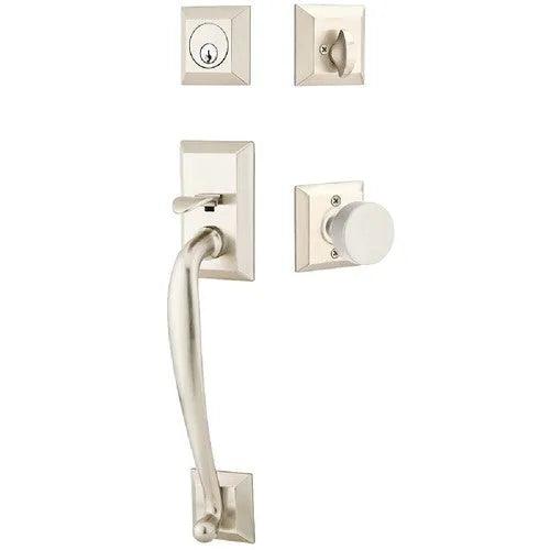 Emtek Franklin Tubular Entrance Handleset With Round Knob Satin Nickel