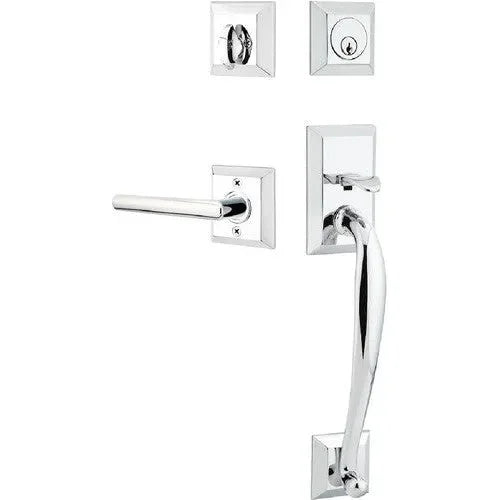 Emtek Franklin Tubular Entrance Handleset With Stuttgart Lever Polished Chrome