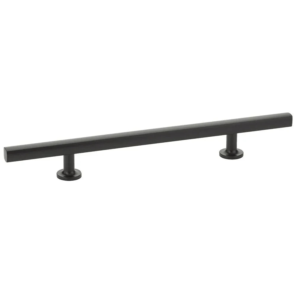 The Emtek Freestone Extended Cabinet Pull, 6" Center to Center in Flat Black finish