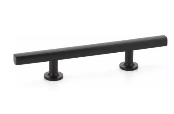 The Emtek Freestone Extended Cabinet Pull, 3 1/2" Center to Center in Flat Black finish