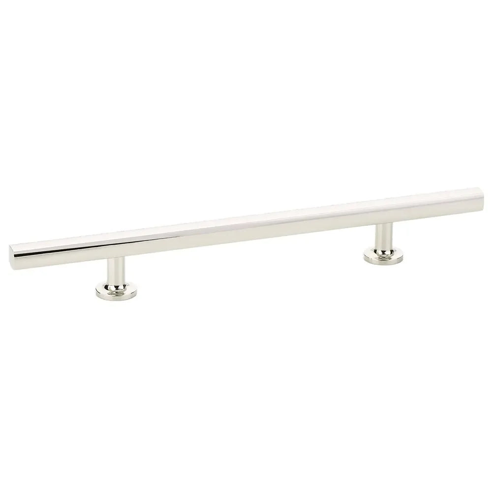 The Emtek Freestone Extended Cabinet Pull, 6" Center to Center in Lifetime Polished Nickel finish