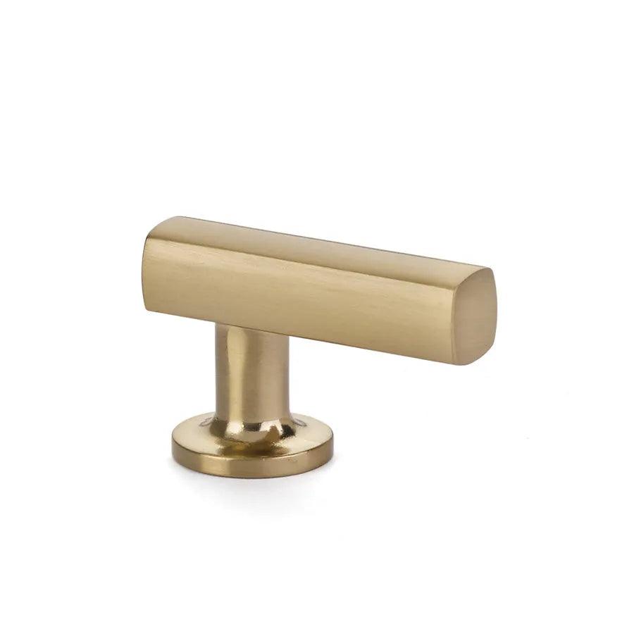 The Emtek Freestone Finger Pull 1-1/4" in Satin Brass finish