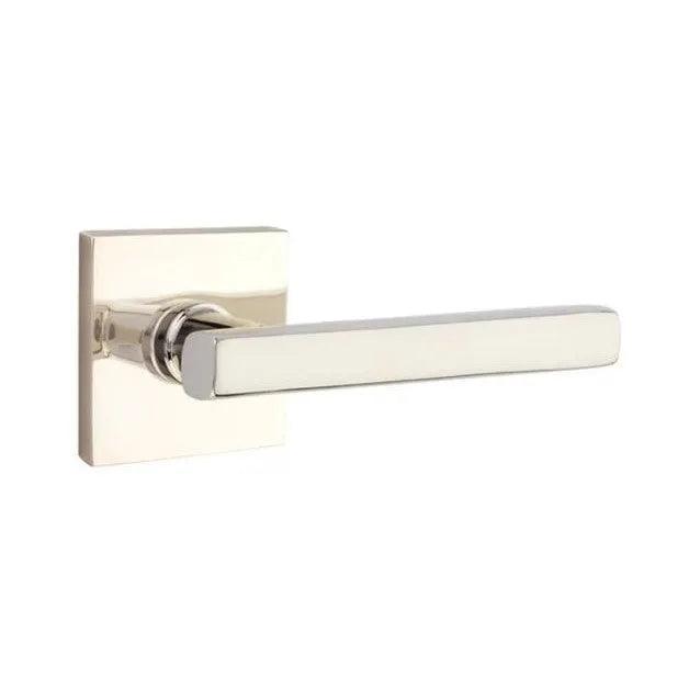 Emtek Freestone Lever With Square Rosette Lifetime Polished Nickel