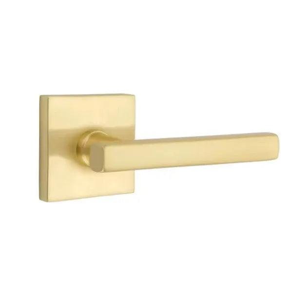 Emtek Freestone Lever With Square Rosette Satin Brass