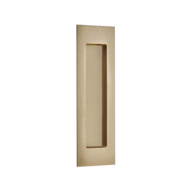 Emtek 7" Modern Rectangular Knurled Flush Pull with Plain Pocket in French Antique finish