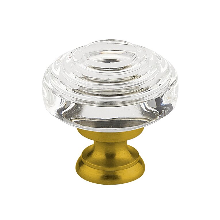 The Emtek Deco Glass Knob 1-1/4" Wide (1-3/8" Projection) in French Antique finish