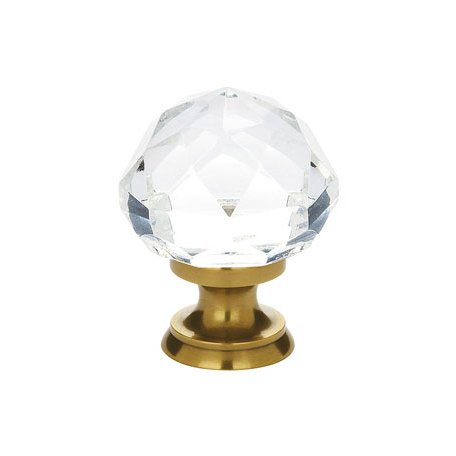 The Emtek Diamond Crystal Glass Cabinet Knob in French Antique finish.