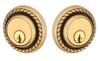 Emtek Double Cylinder Rope Keyed Deadbolt in French Antique finish