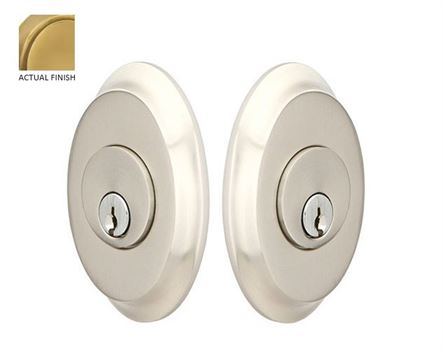 Emtek Double Cylinder Saratoga Keyed Deadbolt in French Antique finish