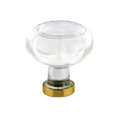 The Emtek Georgetown Crystal Glass Knob 1-1/4" Wide (1-1/2" Projection) in French Antique finish