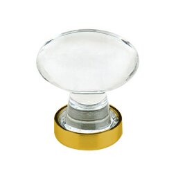 The Emtek Hampton Crystal Glass Knob 1-1/4" Wide in French Antique finish