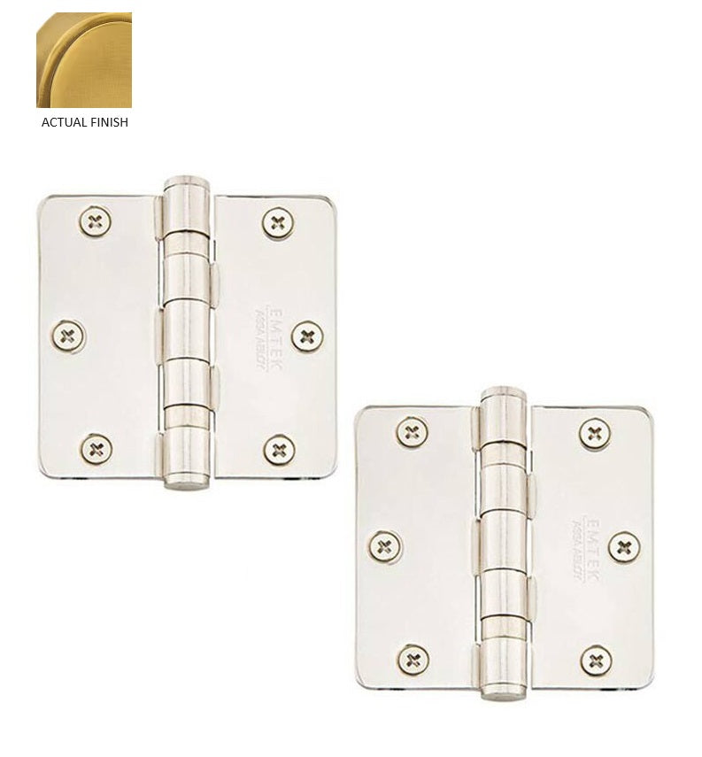 Emtek Heavy Duty Steel Ball Bearing Hinge, 3.5" x 3.5" with 1/4" Radius Corners in French Antique finish