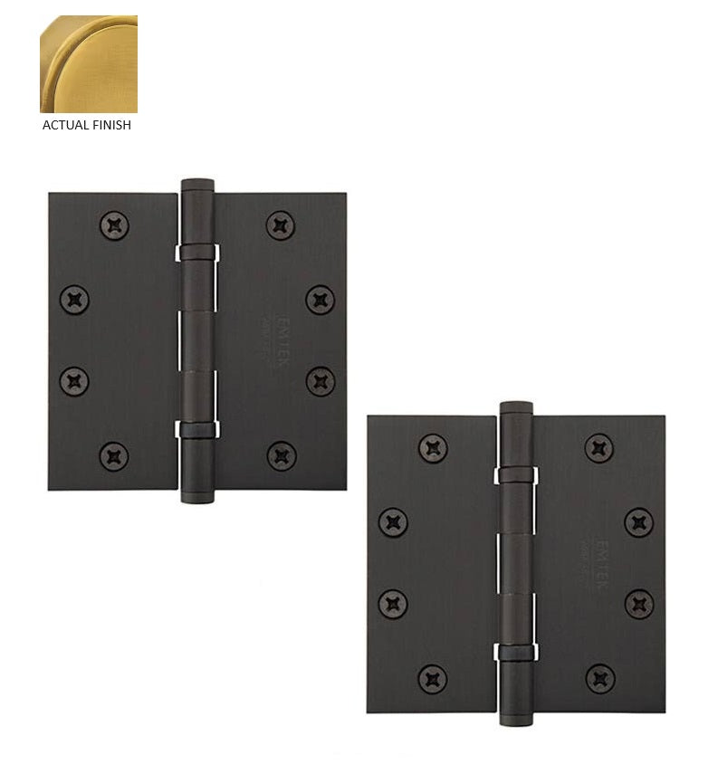 Emtek Heavy Duty Steel Ball Bearing Hinge, 4.5" x 4.5" with Square Corners in French Antique finish