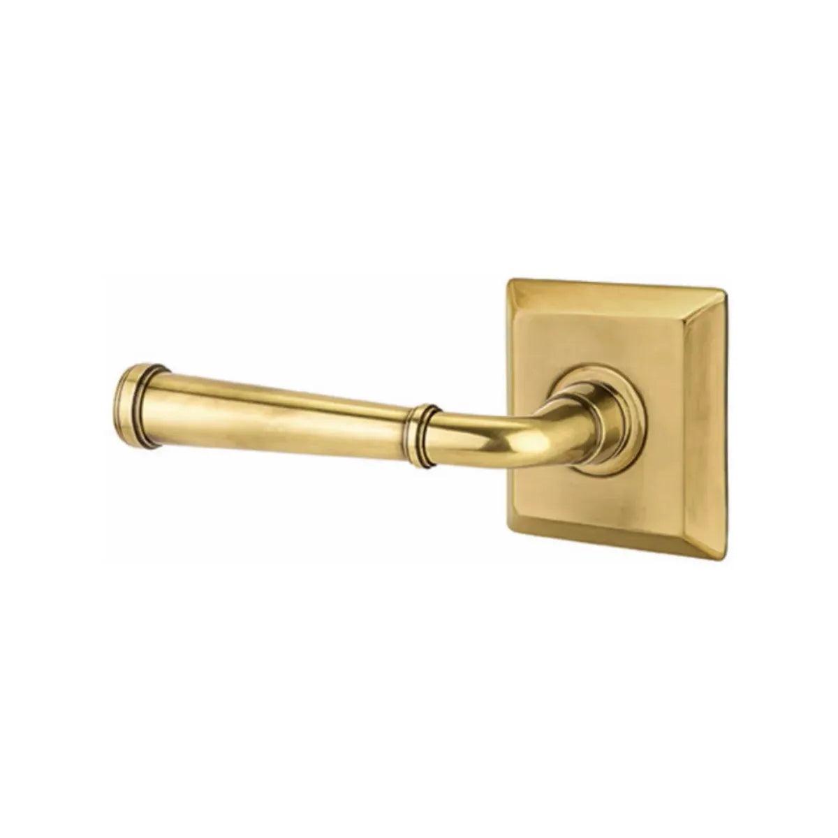 The Emtek Merrimack Lever with Quincy Rosette in French Antique finish