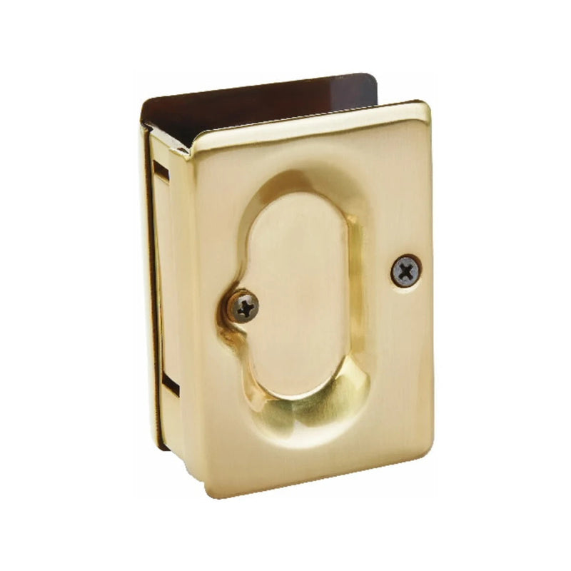 The Emtek Passage Standard Pocket Door Lock in French Antique finish