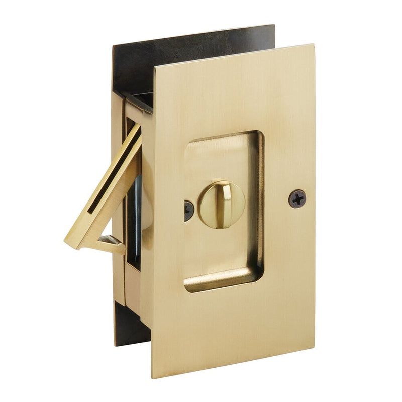 Emtek Privacy Modern Rectangular Pocket Door Lock in French Antique finish