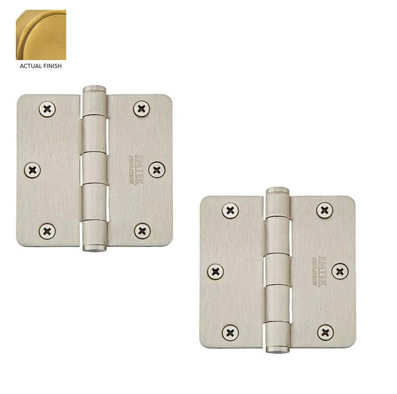 Emtek Residential Duty Solid Brass Plain Bearing Hinge, 3.5" x 3.5" with 1/4" Radius Corners in French Antique finish