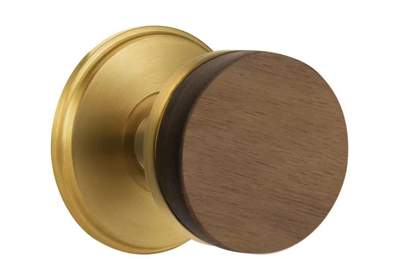 Emtek Select Conical Dark Walnut Knob with Watford Rosette in French Antique finish