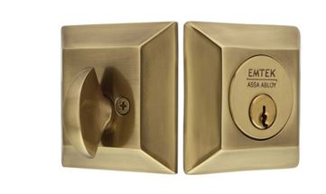 Emtek Single Cylinder Quincy Keyed Deadbolt in French Antique finish