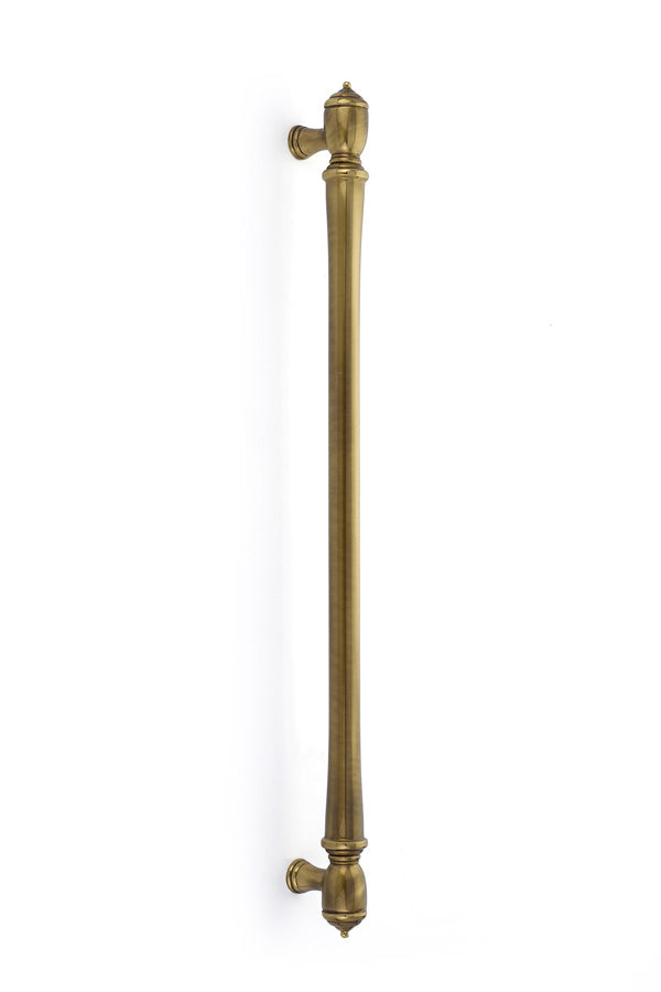 The Emtek Spindle Appliance Pull, 18" Center to Center in French Antique finish