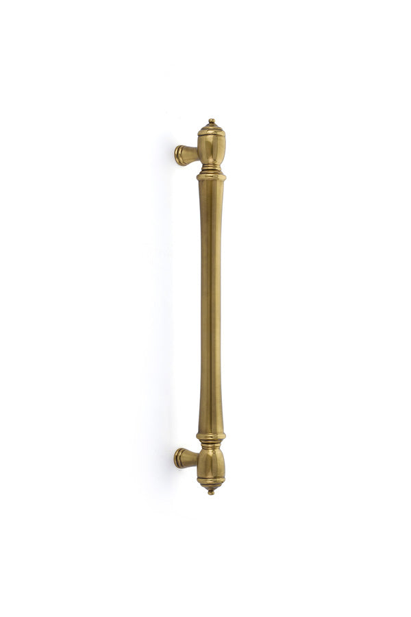 The Emtek Spindle Appliance Pull, 12" Center to Center in French Antique finish