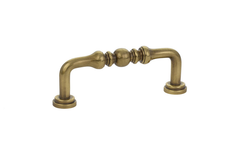 The Emtek Spindle Cabinet Pull, 3" Center to Center in French Antique finish