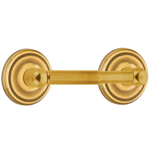 Emtek Traditional Brass Paper Holder - Spring Rod Style (3 3/8" Projection) With Regular Rosette in French Antique finish