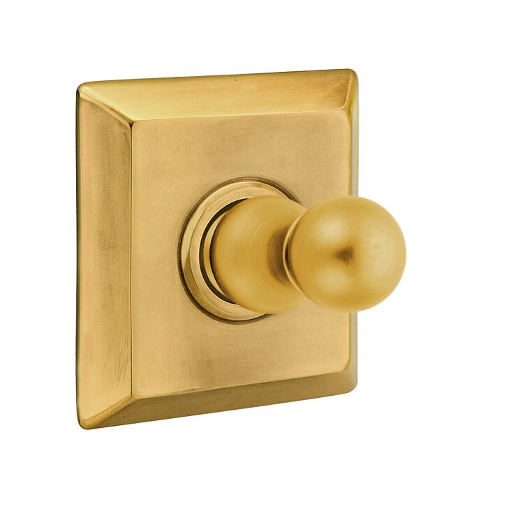 Emtek Traditional Brass Single Robe Hook With Quincy Rosette in French Antique finish