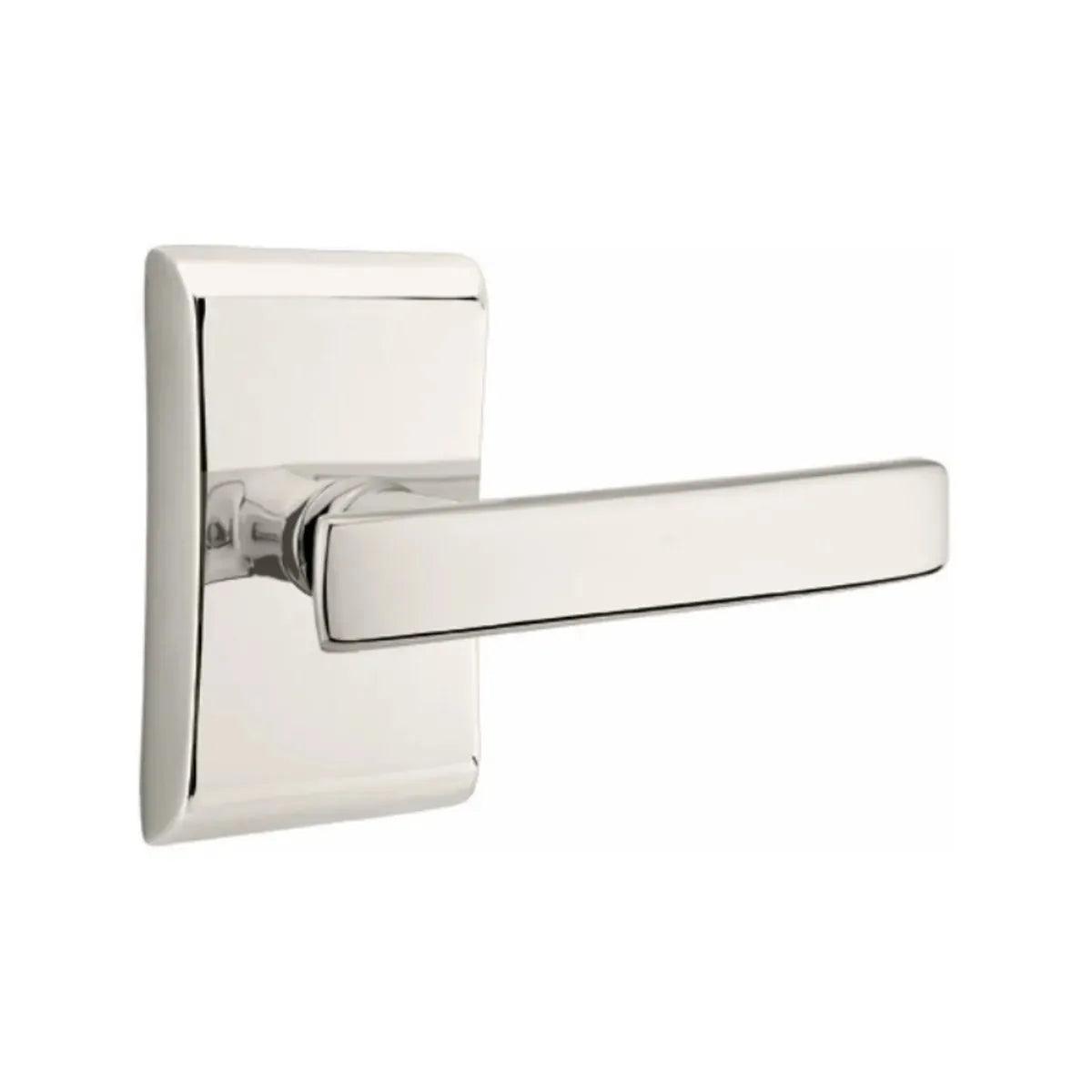 Emtek Geneva Lever With Neos Rosette Lifetime Polished Nickel