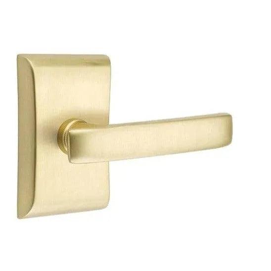 Emtek Geneva Lever With Neos Rosette Satin Brass