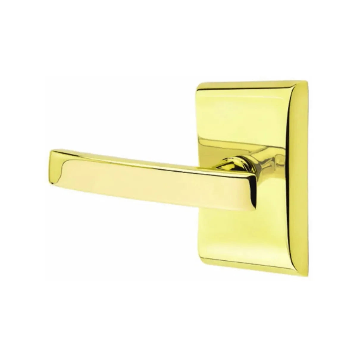 Emtek Geneva Lever With Neos Rosette Unlacquered Brass