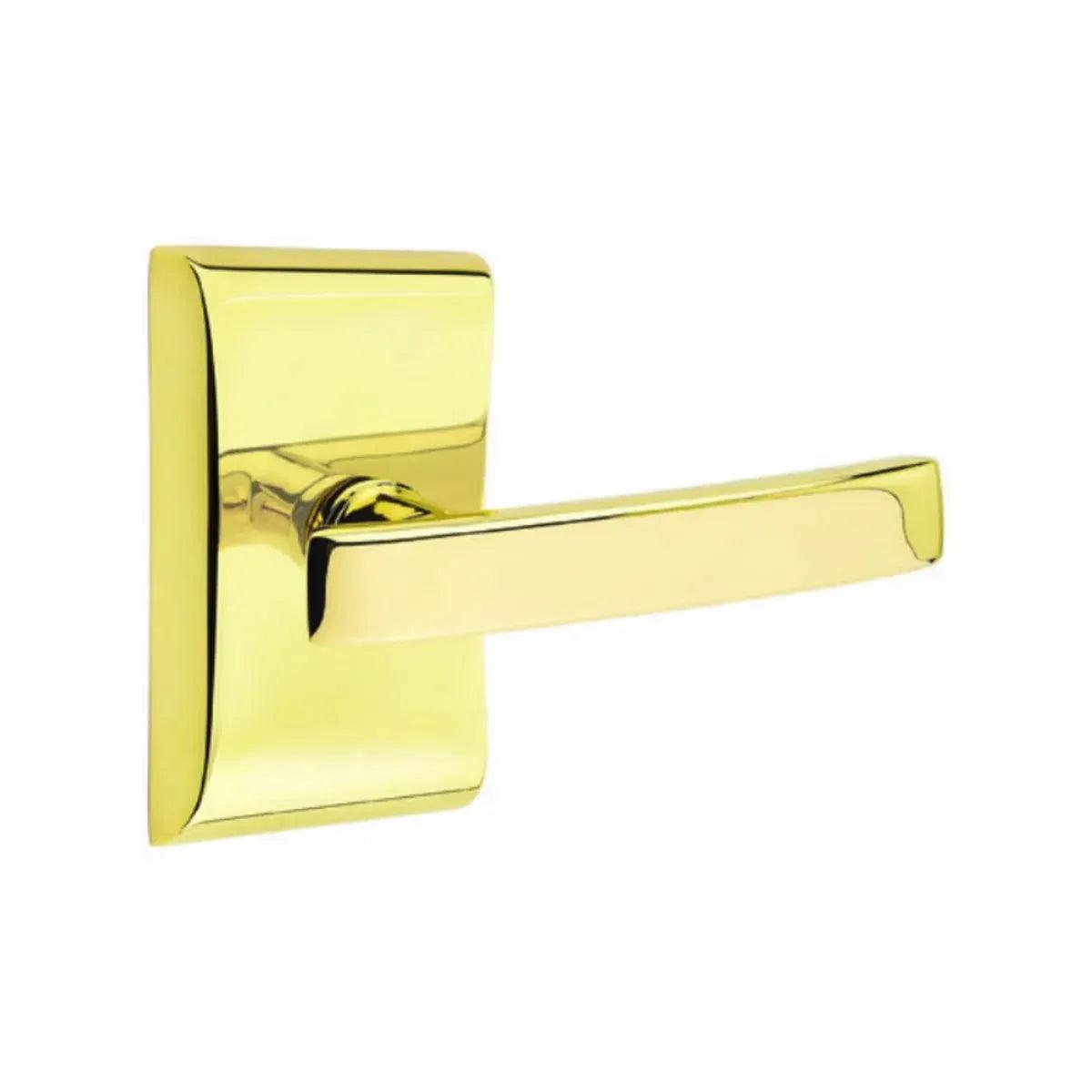 Emtek Geneva Lever With Neos Rosette Unlacquered Brass