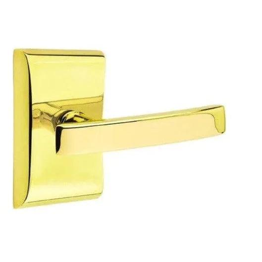 Emtek Geneva Lever With Neos Rosette Unlacquered Brass