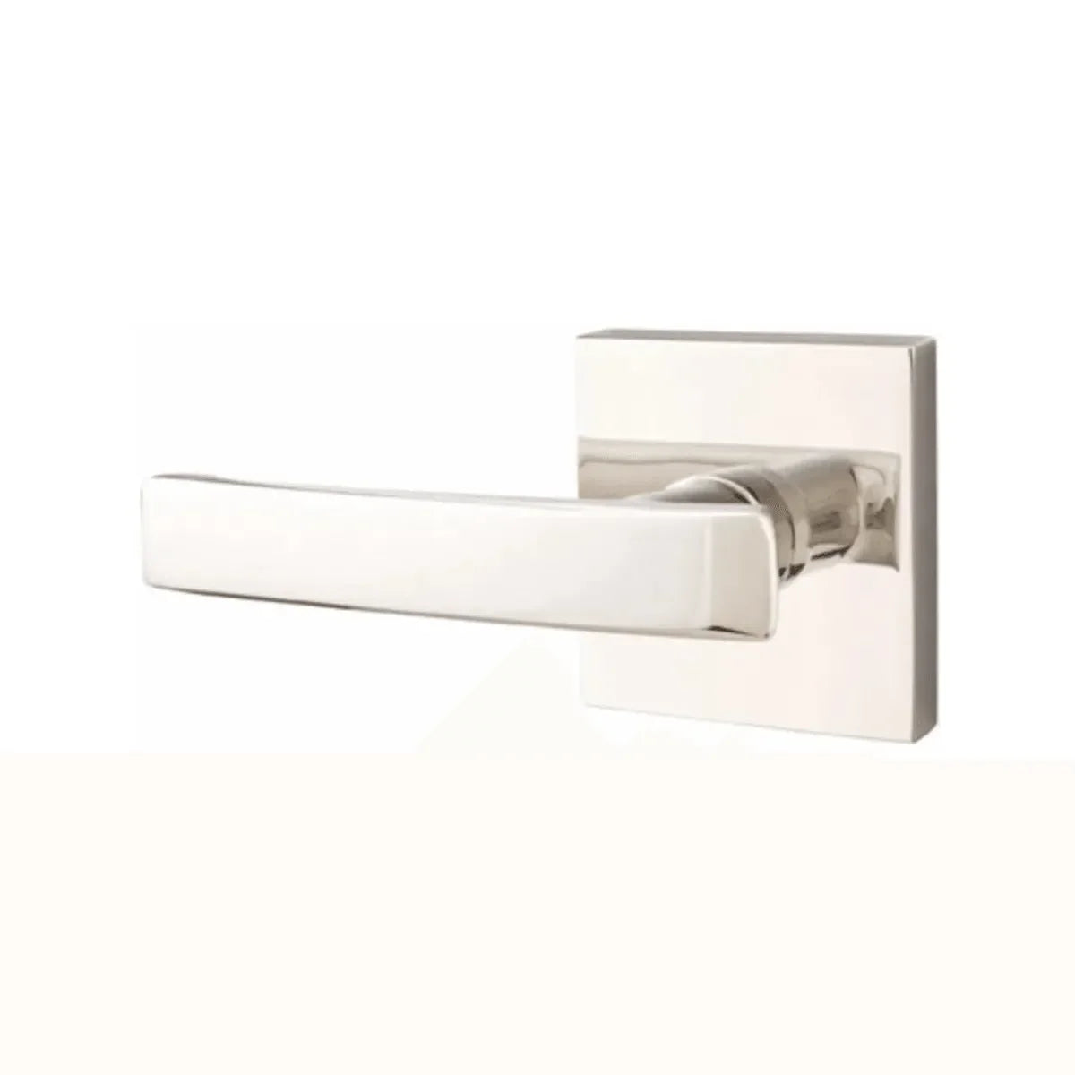 Emtek Geneva Lever With Square Rosette Lifetime Polished Nickel