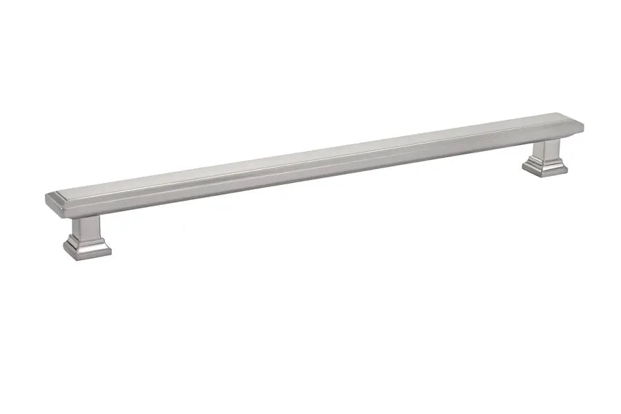 The Emtek Geometric Rectangular Cabinet Pull, 10" Center to Center in Satin Nickel finish
