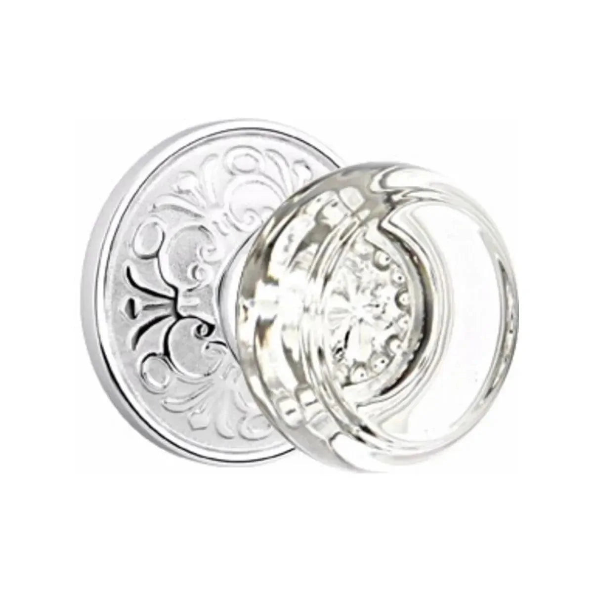 Emtek Georgetown Crystal Knob with Lancaster Rosette Polished Chrome