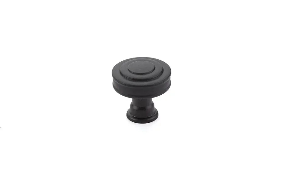 The Emtek Glendon Cabinet Knob, 1 1/4" in Flat Black finish