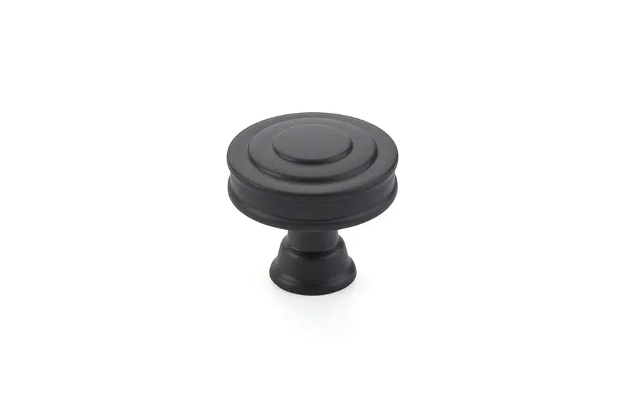 The Emtek Glendon Cabinet Knob, 1 5/8" in Flat Black finish