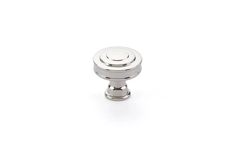 The Emtek Glendon Cabinet Knob, 1 1/4" in Lifetime Polished Nickel finish