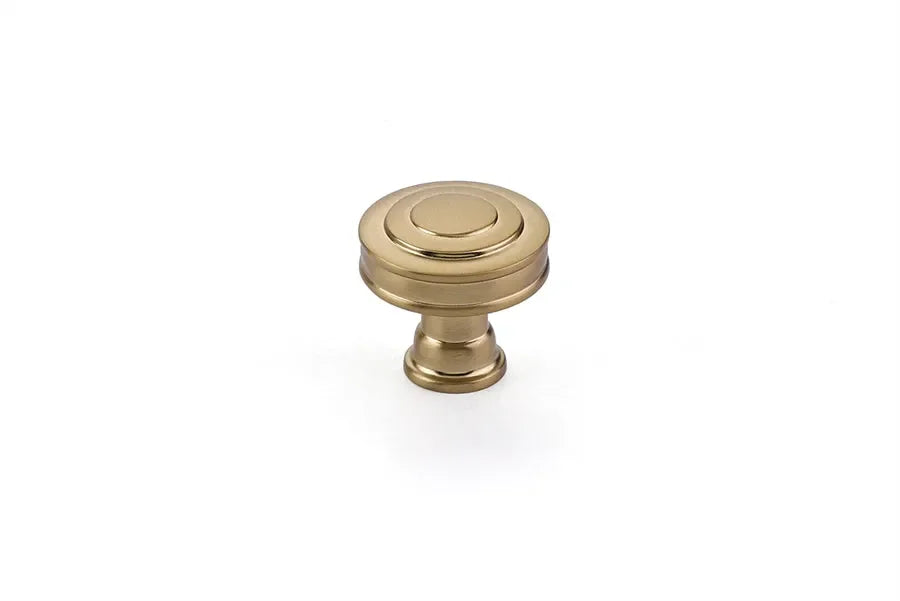 The Emtek Glendon Cabinet Knob, 1 1/4" in Satin Brass finish