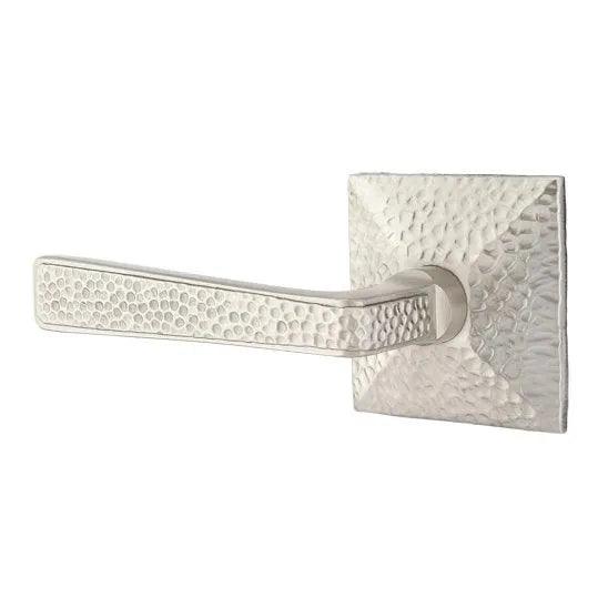 Emtek Hammered Lever With Hammered Rosette Satin Nickel
