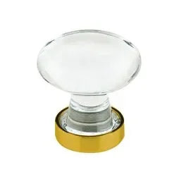 The Emtek Hampton Crystal Glass Knob 1-3/4" Wide in French Antique finish
