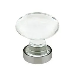The Emtek Hampton Crystal Glass Knob 1-1/4" Wide in Pewter finish