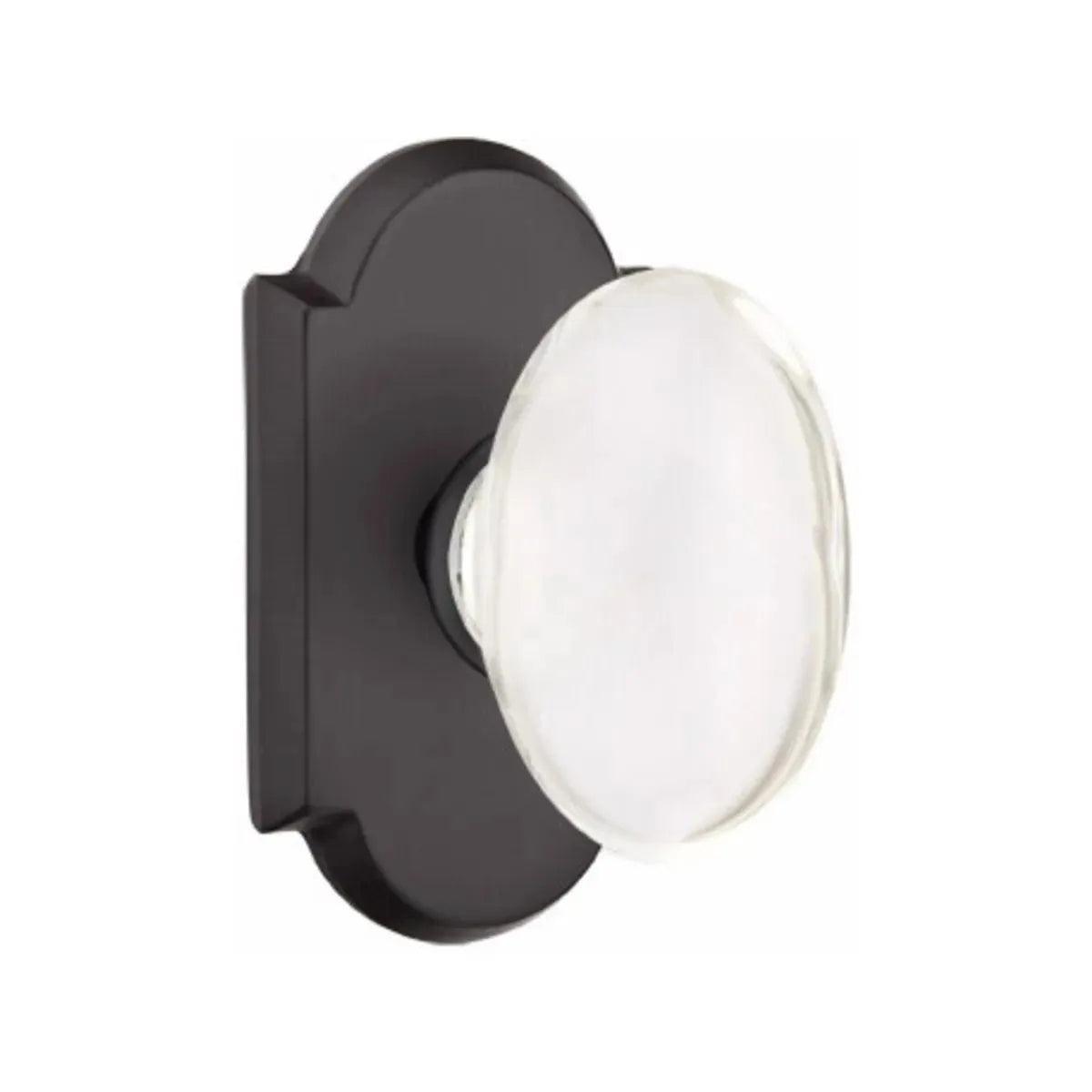 Emtek Hampton Knob With #1 Rosette Flat Black Bronze Patina