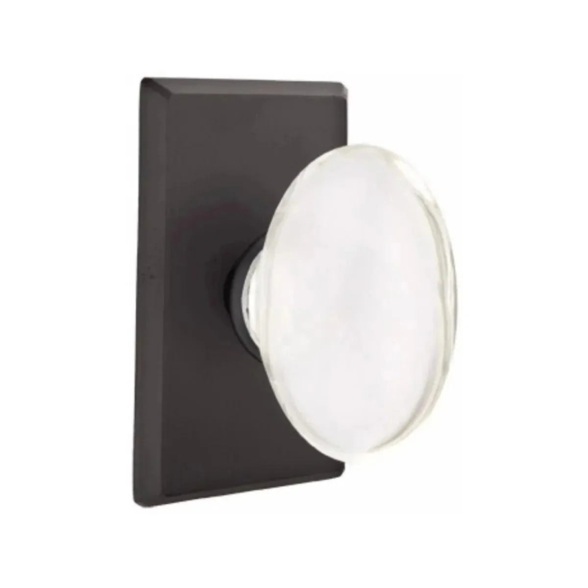 Emtek Hampton Knob With #3 Rosette Flat Black Bronze Patina