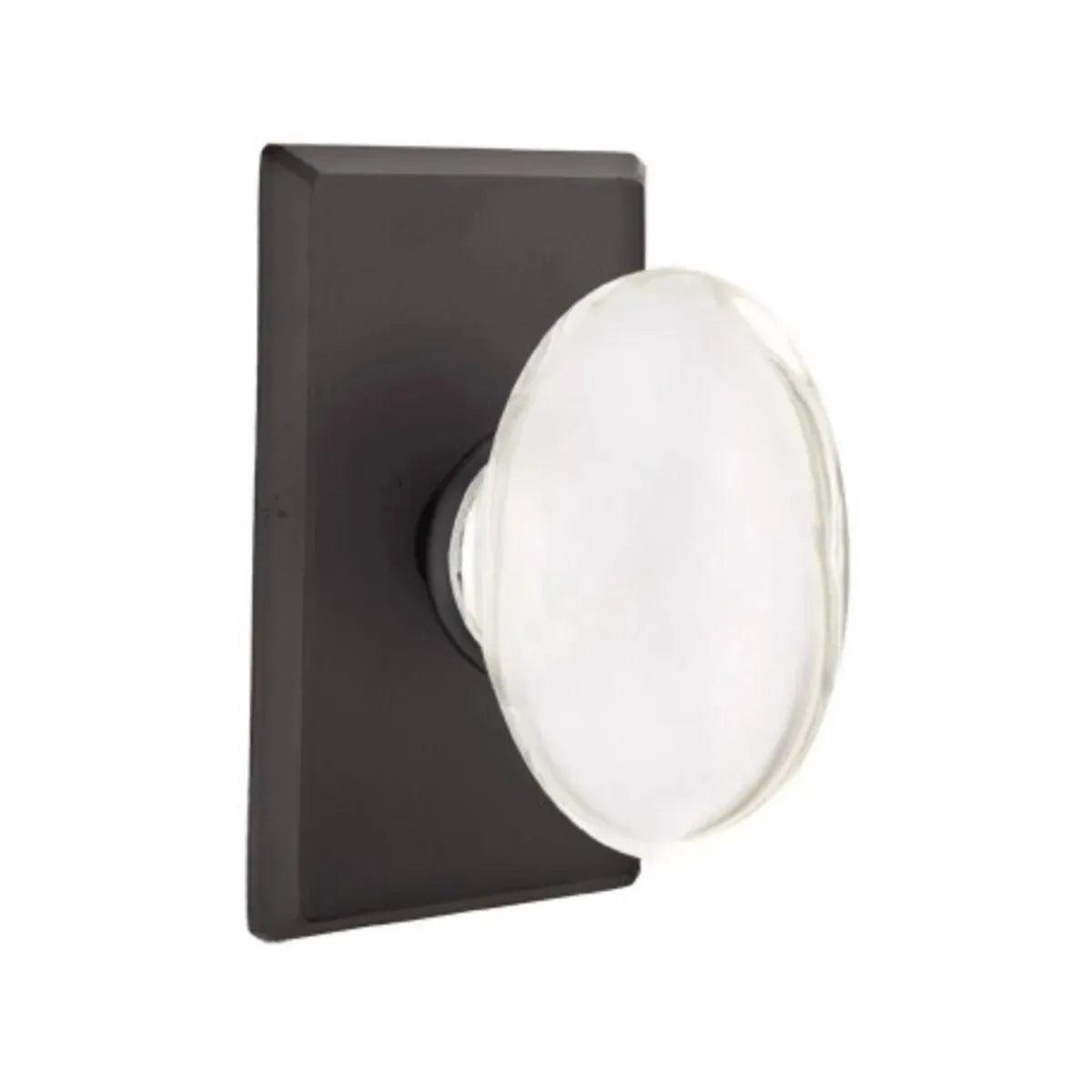 Emtek Hampton Knob With #3 Rosette Flat Black Bronze Patina